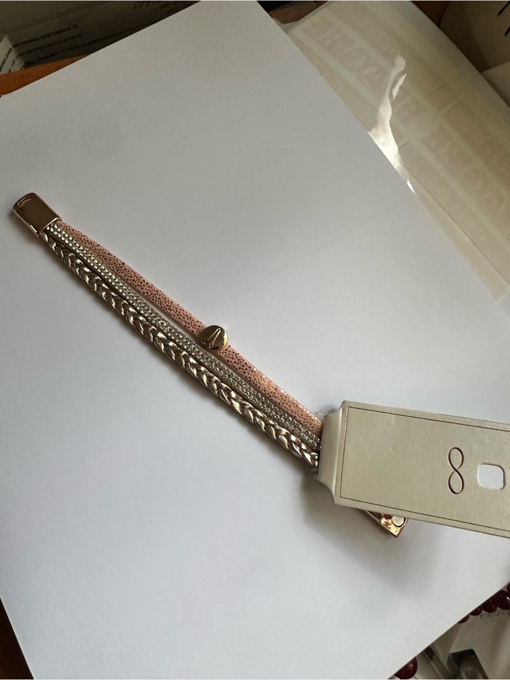 Women's Pink and Silver Multi-Row Bracelet Watch Strap